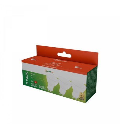 3-pak GU10 6W LED spotpære - Varm hvid, matteret