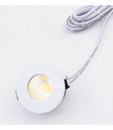 LEDlife Focu38 møbelspot indbygning RA92 - Hul: Ø3,5 cm, Mål: Ø3,8 cm, Mat hvid, 2W, 12V DC