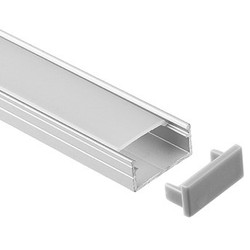 Alu profiler Aluprofil 8x18 til IP65 og IP68 LED strip - 1 meter, inkl. mælkehvidt cover, klips og endestykker