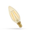 E14 2W LED kertepære - C35, kultråd, rav farvet glas, ekstra varm