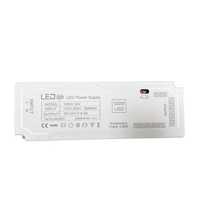 LEDlife møbelspot strømforsyning 100W - Til Sono, Cabi og Reco møbelspot, maks. 12 spot