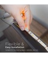 1m 2,4W/m stænktæt LED strip - 6V DC, IP65, PIR sensor, batteri, 30 LED pr. meter