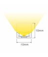 5m 8,5W/m AnyCut Neon Flex 10x10 Neutral hvid LED strip - 12V DC, Ingen klippeafstand