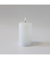 LED Bloklys 12,5cm høj, smelte-look, flammeeffekt - Ø7,5cm, 12,5cm høj, virker m. fjernbetj (ikke inkl.), timer, ægte stearin