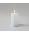 LED Bloklys 12,5cm høj, smelte-look, flammeeffekt - Ø7,5cm, 12,5cm høj, virker m. fjernbetj (ikke inkl.), timer, ægte stearin