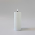 LED Bloklys 17,5cm høj, smelte-look, flammeeffekt - Ø7,5cm, 17,5cm høj, virker m. fjernbetj, timer, ægte stearin