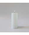 LED Bloklys 17,5cm høj, smelte-look, flammeeffekt - Ø7,5cm, 17,5cm høj, virker m. fjernbetj (ikke inkl.), timer, ægte stearin