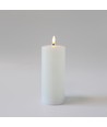 LED Bloklys 17,5cm høj, smelte-look, flammeeffekt - Ø7,5cm, 17,5cm høj, virker m. fjernbetj (ikke inkl.), timer, ægte stearin