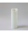 LED XL Bloklys 30cm høj, flammeeffekt, hvid - Ø10cm, 30cm høj, virker m. fjernbetj (ikke inkl.), timer, ægte stearin