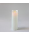 LED XL Bloklys 30cm høj, flammeeffekt, hvid - Ø10cm, 30cm høj, virker m. fjernbetj (ikke inkl.), timer, ægte stearin