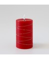 LED Bloklys med lyskæde, 12,5cm høj, flammeeffekt - Ø7,5cm, 10cm høj, virker m. fjernbetj (ikke inkl.), ægte stearin, rød