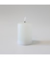 LED Bloklys 10cm høj, smelte-look, flammeeffekt - Ø7,5cm, 10cm høj, virker m. fjernbetj (ikke inkl.), ægte stearin