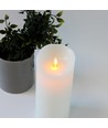 LED XL Bloklys 22,5cm høj, flammeeffekt, hvid - Ø10cm, 22,5cm høj, virker m. fjernbetj (ikke inkl.), timer, ægte stearin