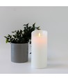LED XL Bloklys 22,5cm høj, flammeeffekt, hvid - Ø10cm, 22,5cm høj, virker m. fjernbetj (ikke inkl.), timer, ægte stearin