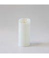 LED XL Bloklys 22,5cm høj, flammeeffekt, hvid - Ø10cm, 22,5cm høj, virker m. fjernbetj (ikke inkl.), timer, ægte stearin