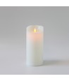 LED XL Bloklys 22,5cm høj, flammeeffekt, hvid - Ø10cm, 22,5cm høj, virker m. fjernbetj (ikke inkl.), timer, ægte stearin