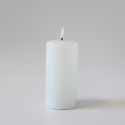 LED Bloklys 15cm høj, smelte-look, flammeeffekt - Ø7,5cm, 15cm høj, virker m. fjernbetj, timer, ægte stearin