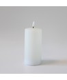 LED Bloklys 15cm høj, smelte-look, flammeeffekt - Ø7,5cm, 15cm høj, virker m. fjernbetj (ikke inkl.), timer, ægte stearin