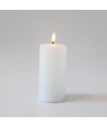 LED Bloklys 15cm høj, smelte-look, flammeeffekt - Ø7,5cm, 15cm høj, virker m. fjernbetj (ikke inkl.), timer, ægte stearin