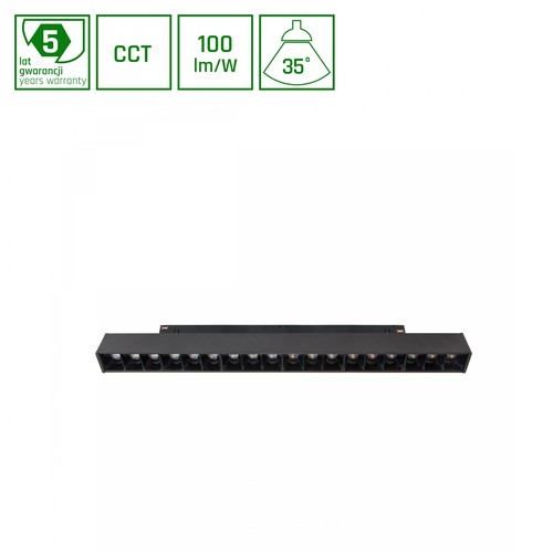 17W System Shift magnetisk skinnespot, 48V - CCT, 100lm/W, 2700-4000K, 5 års garanti