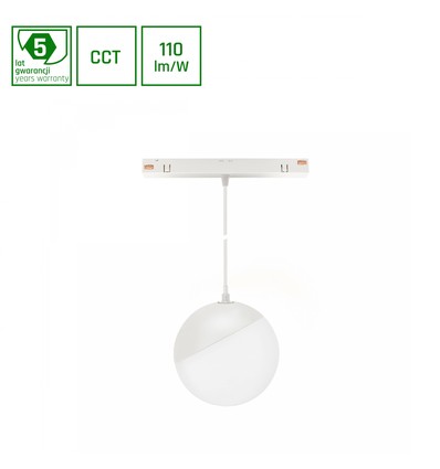 5W Ø10cm 48V skinnespot til magnet skinne - CCT, 85cm høj, sort, 48V DC
