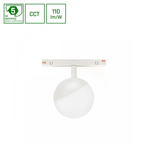 SHIFT CCT- Globe Sphere skinnelys Ø100x130mm, 5W, 165°, hvid, CCT switch