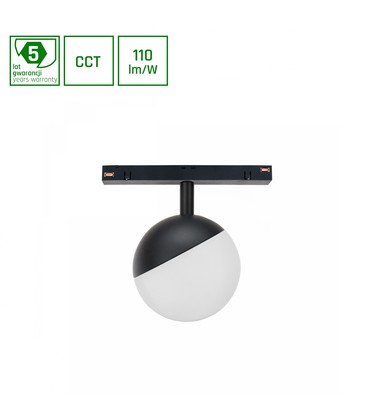 System Shift CCT Globe Sphere - Skinne Lys Ø100x130mm, 5W, 165°, Sort, CCT Switch