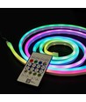 250cm RGBIC Neon Flex komplet sæt - USB, Bluetooth app, fjernbetjening, inkl. montage, 7x15 neonflex