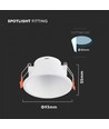 MR16/GU10 Downlight blænder ikke - Ekskl. lyskilde, hvid, Hul: Ø8,3 cm, Mål: Ø9,3 cm