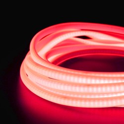 LED strip 5 m. vandtæt Rød Neon COB strip - 230V, IP67, 288 LED, 11,5W/m, kan klippes for hver 10cm