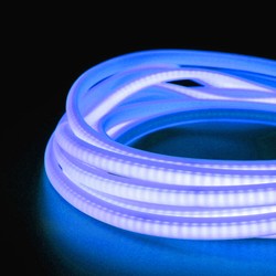 LED strip 5 m. vandtæt Lyseblå Neon COB strip - 230V, IP67, 288 LED, 11,5W/m, kan klippes for hver 10cm