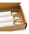3-pak hvide LED stearinlys, flammeeffekt - Ø2,2cm, Højde: 24,5cm, stagelys, inkl. fjernb., timer, batteri