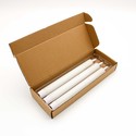 3-pak hvide LED stearinlys, flammeeffekt  - Ø2,2cm, Højde: 24,5cm, stagelys, inkl. fjernb., timer, batteri