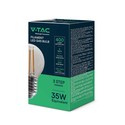 V-Tac 4W LED kronepære - 3-trin dæmpbar, G45, kultråd, klart glas, E27
