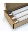 3-pak hvide LED stearinlys, flammeeffekt - Ø2,2cm, Højde: 24,5cm, kronelys, inkl. fjernb., timer