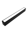 48W LED lysskinne - 150cm, 120 lm/W, Sort, loftlampe til kontor, inkl. wireophæng