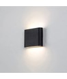 8W DuoLume væglampe - Kvadrat, IP65, sort, op/ned, inde / ude, inkl. lyskilde