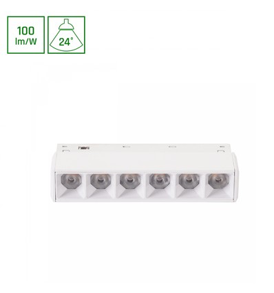 6W SHIFT BASIC GRID skinnespot, 48V - 110x23x42 mm, neutral hvid, DC