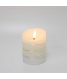 LED Bloklys med lyskæde, 10cm høj, flammeeffekt - Ø7,5cm, 10cm høj, virker m. fjernbetj (ikke inkl.), ægte stearin