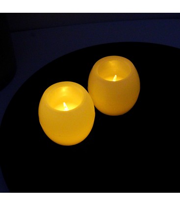 2-pak LED Kugle stearinlys, flammeeffekt - Ø5cm, 6cm høj, ægte stearin 2-pak LED Kugle stearinlys, flammeeffekt - Ø5cm, 6cm høj, ægte stearin