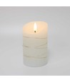 LED Bloklys med lyskæde, 12,5cm høj, flammeeffekt - Ø7,5cm, 12,5cm høj, virker m. fjernbetj (ikke inkl.), ægte stearin
