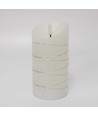 LED Bloklys med lyskæde, 15cm høj, flammeeffekt - Ø7,5cm, 15cm høj, virker m. fjernbetj (ikke inkl.), ægte stearin
