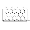 Hexagon LED 14 felter + ramme komplet sæt - 591W, inklusiv strømtilslutning