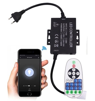 230V WiFi Smart Home dæmper - Inkl. endeprop, til 230V (Type Q), memory funktion, max 100 m
