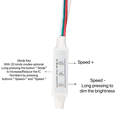 Mini controller til løbelys LED strip - Push/ledning styring + fjernbetjening