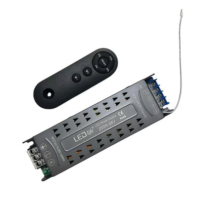 200W / 24V DC dæmpbar strømforsyning - 8.33A, IP20 indendørs, Med fjernbetjening, Flicker fri
