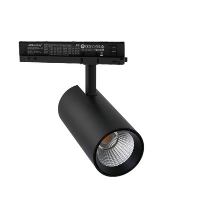 30W 3-faset Dæmpbar RA92 PRO-CCT skinnespot - 120lm/W, Sort, Justerbar CCT + lysstyrke, 3900lm, Flicker free