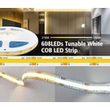 16W/m CCT COB-LED strip - 5m, IP20, 512 LED pr. meter, 24V, RA97