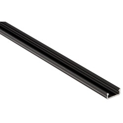 Alu / PVC profiler Aluprofil Type D til indendørs IP20 LED strip - Lav, 1 meter, sort, vælg cover