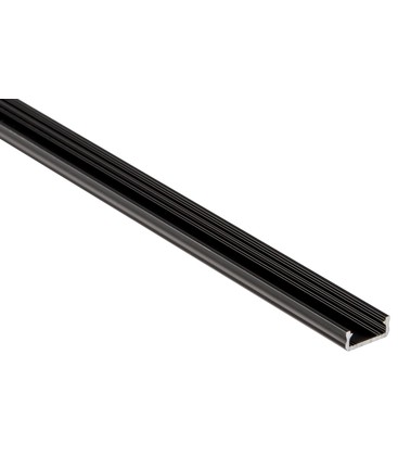 Aluprofil Type D til indendørs IP20 LED strip - Lav, 1 meter, sort, vælg cover